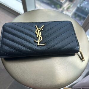 YSL Black Leather Wallet